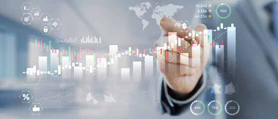 Financial Data Analysis and Global Market Trends on a Virtual Dashboard.