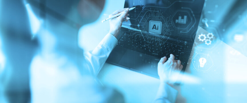 Artificial Intelligence and Digital Data Processing Deep Learning Neural Network. - Powered by Adobe