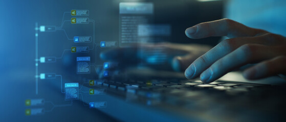 Project Workflow Management and Task Automation Displayed on Digital Interface.
