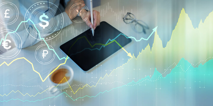 Mobile Digital Finance and Currency Exchange with Real-Time Market Analytics. - Powered by Adobe