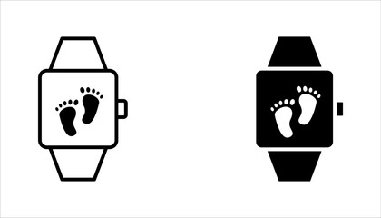 pedometer icon set. Physical activity, walking indicator. Fitness tracker. Digital sports. vector illustration on white background