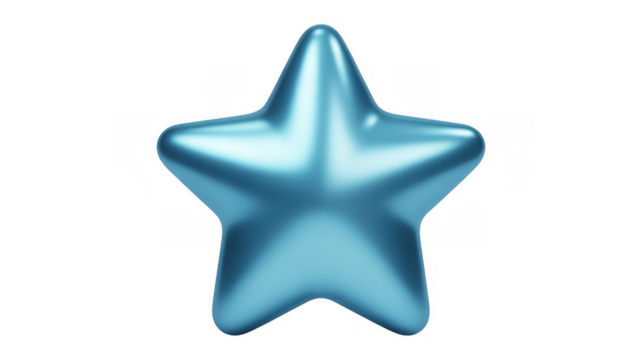 Shiny blue star shiny star shape isolated on a transparent background - Powered by Adobe