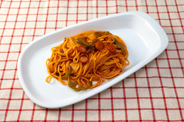 家庭で作ったナポリタンスパゲッティ