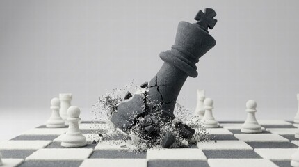 Kinetic Sand Art of a Broken Chess Piece