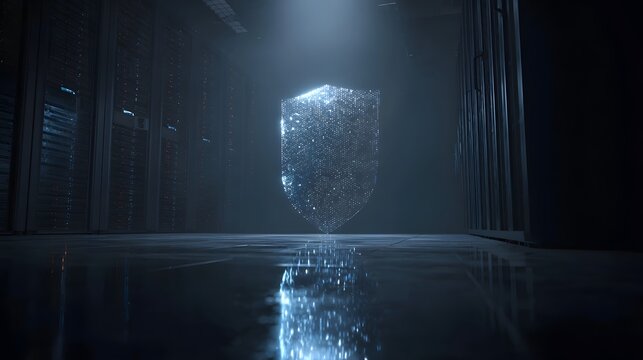 Cyber security shield digital protection data center server room technology concept - Powered by Adobe