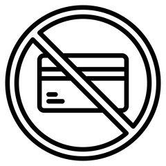 Credit card with prohibition signs