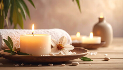 Warm candle spa background