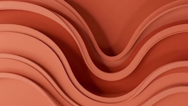 Abstract flowing design with layered organic forms in warm terracotta and clay-inspired colors.