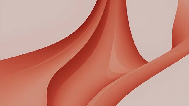 Abstract flowing design with layered organic forms in warm terracotta and clay-inspired colors.