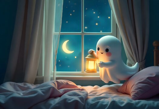 Bedtime Friendly Ghost &ndash; Kids Nursery Dream Scene