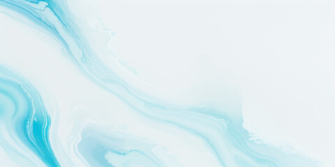 Abstract light blue and teal watercolor marble background with fluid swirls of cyan and white, perfect for modern website designs, wallpapers, and creative art.