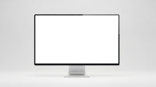 Modern flat screen monitor on white background
