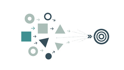 Abstract Shapes Converging Towards a Target Symbol Concept of Focus and Goal Achievement