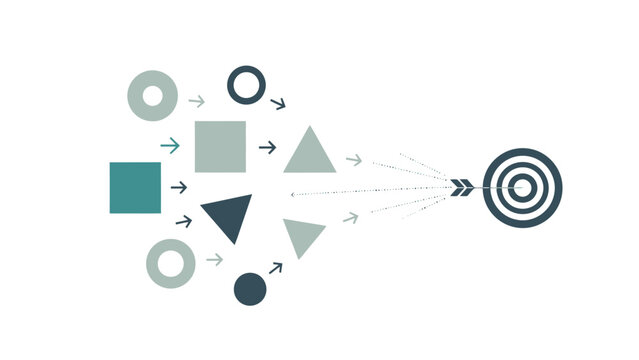 Abstract Shapes Converging Towards a Target Symbol Concept of Focus and Goal Achievement