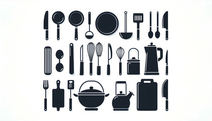 set of kitchen utensils