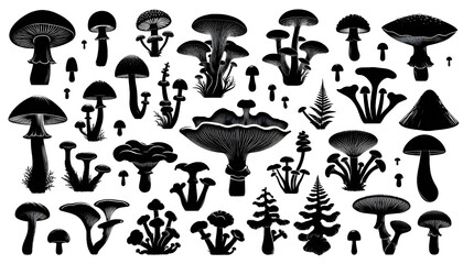 set of mushrooms