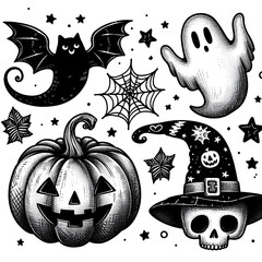 halloween background with pumpkins