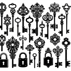 key, antique, vintage