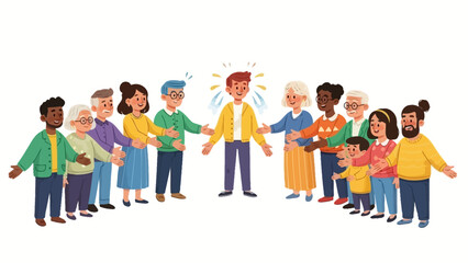 Obraz premium Diverse group of people holding hands together.