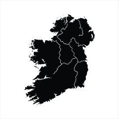 Black And White Map Of Ireland