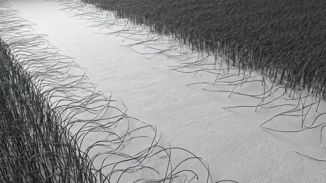 Abstract lines and textures in grayscale create a natural pattern