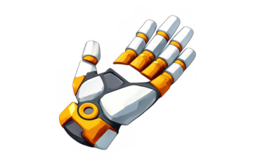 Robotic hand representing advanced technology, ai, automation, and future concepts for cybernetic systems. Transparent background