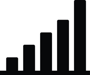 Solid bar chart icon representing growth and data visualization clearly
