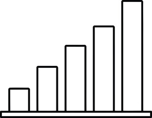 Simple bar chart outline icon representing data analysis and business growth
