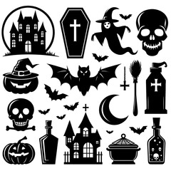halloween icons set