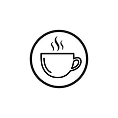 Simple outline of a coffee cup showcasing a hot beverage icon