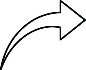 Simple curved arrow outline icon for navigation and user interfaces