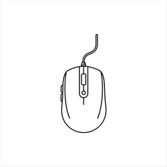 A solid black computer mouse icon navigation element for user interfaces