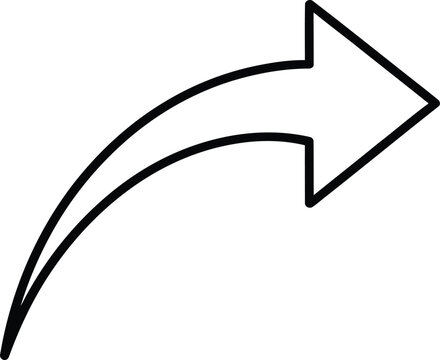 Simple curved arrow outline icon for navigation and user interfaces
