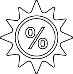 Outline of a discount percentage vector icon designed for visual communication