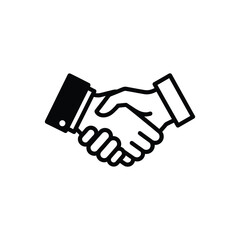 A grayscale eps illustration depicting a business handshake partnership