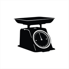 Simple kitchen scale icon in grayscale designed for measurement applications