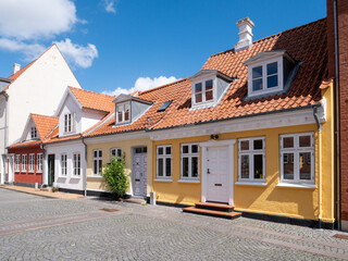Historic terraced townhouses on Strandgade in old town Kerteminde, Funen, Southern Denmark © TasfotoNL