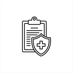 Simple outline of a medical clipboard a common healthcare icon