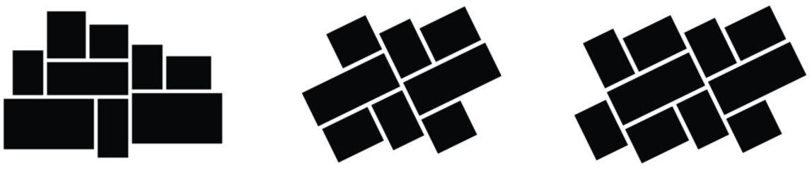 Empty Collage Photo Template Set. Set Pictures or photos frame collage abstract design. photo frames and digital photo wall template.	