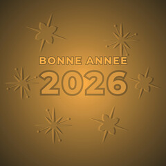 Bonne Annee 2026 Golden Greeting Card