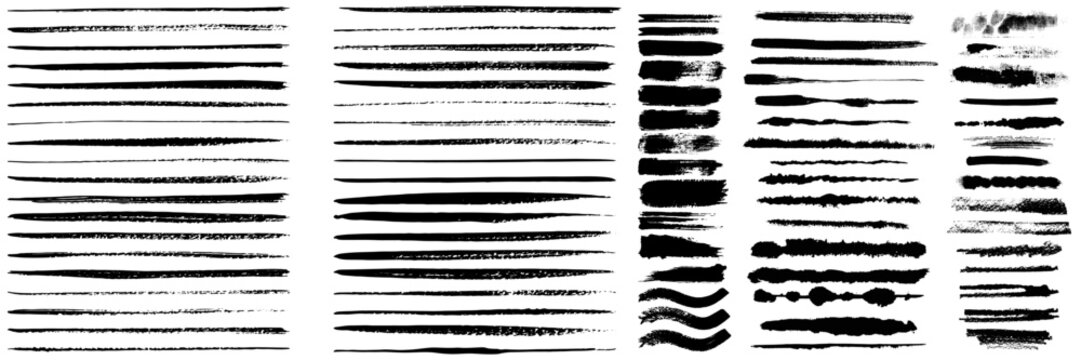 Beautiful Brushes vector collection. Grunge Elements - Brush strokes, ink paint brushes, grunge lines. Rectangle text box for social media and network. vector