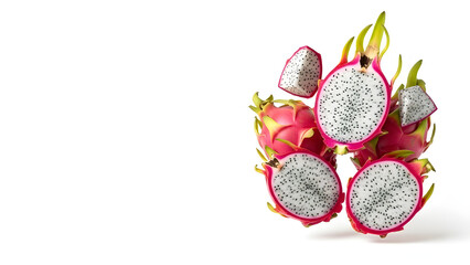 Fresh Dragon Fruit Isolated With Copy Space &ndash; 16:9