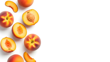 Fresh Peach Isolated With Copy Space &ndash; 16:9