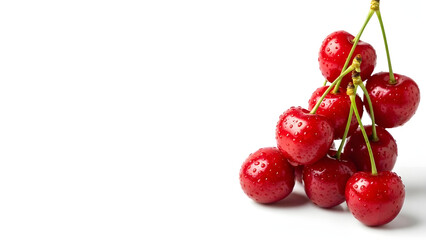 Fresh Cherry Isolated With Copy Space &ndash; 16:9