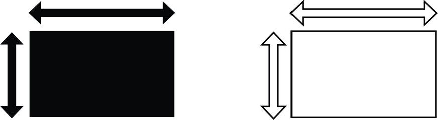 Resize and Scale Rectangle Icons with Horizontal Arrows