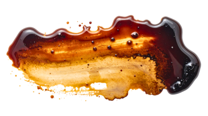 Dirty grease stain with dark oily texture and irregular edges, isolated on a white background