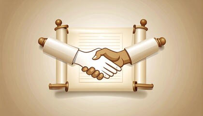 Handshake agreement with financial and personal seals
