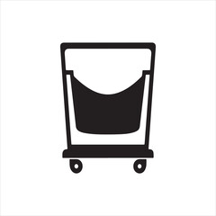  Silhouette laundry basket icon minimalist style household object vector illustration