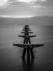Sunrise at the Sagunto port pier in Valencia (Spain)