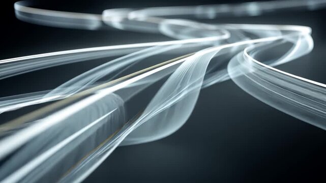 Glowing silver lines on dark background